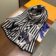 Fortok Louis Vuitton Scarf Black & White 30x180cm - 3
