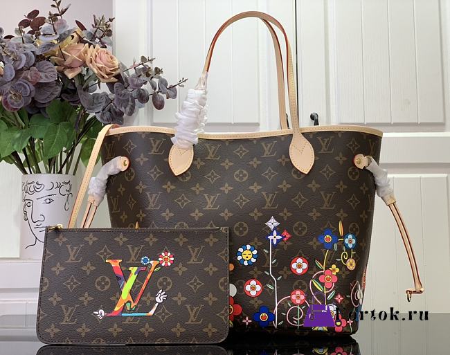 Fortok Louis Vuitton x Murakami Neverfull MM Bag M13271 31x28x14cm - 1