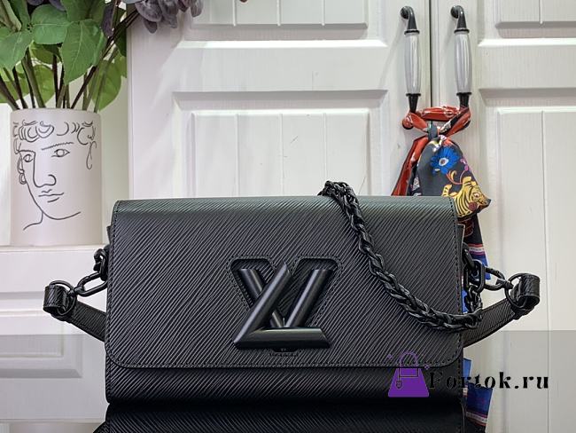 Fortok Louis Vuitton Twist West Bag Black Black Buckle M25236 12x7x23.5cm - 1