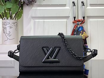 Fortok Louis Vuitton Twist West Bag Black Black Buckle M25236 12x7x23.5cm