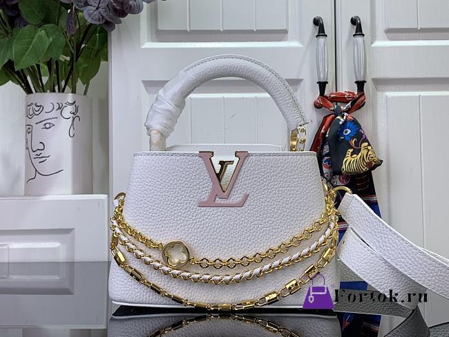 Fortok Louis Vuitton Capucines Mini Bag White M12279 21x13.6x8cm  - 1