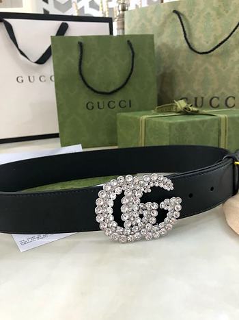 Fortok Gucci GG Marmont Black Belt With Crystals 582100 