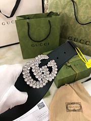 Fortok Gucci GG Marmont Black Belt With Crystals 582100  - 3