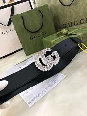 Fortok Gucci GG Marmont Black Belt With Crystals 582100  - 4