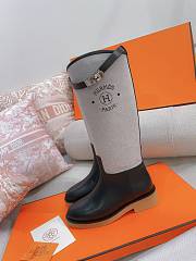 Fortok Hermes Kelly Jumping Lock High Boots Grey - 6