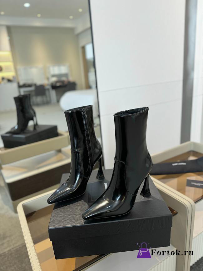 Fortok Saint Laurent High-heel Boots Black Patent Leather  - 1
