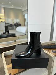Fortok Saint Laurent Pointed Belt Buckle High Heel Boots Black - 6