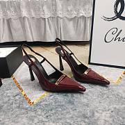 Fortok Saint Laurent Belt Buckle Sandals Burgundy - 1