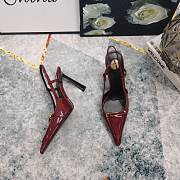 Fortok Saint Laurent Belt Buckle Sandals Burgundy - 5