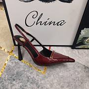 Fortok Saint Laurent Belt Buckle Sandals Burgundy - 4