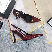 Fortok Saint Laurent Belt Buckle Sandals Burgundy - 3