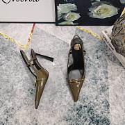 Fortok Saint Laurent Belt Buckle Sandals Green - 2