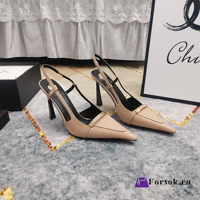 Fortok Saint Laurent Belt Buckle Sandals Beige - 1