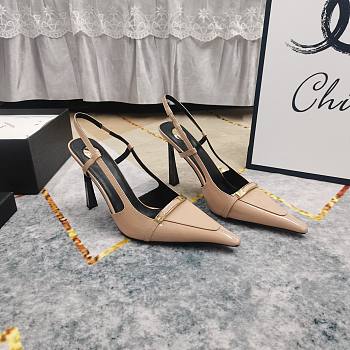 Fortok Saint Laurent Belt Buckle Sandals Beige