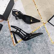 Fortok Saint Laurent Belt Buckle Sandals Black - 5