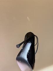 Fortok Saint Laurent Metal Pad One Strap High-heeled Sandals Black - 6