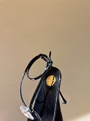 Fortok Saint Laurent Metal Pad One Strap High-heeled Sandals Black - 4