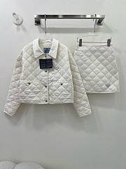 Fortok Prada Cotton Jacket + Skirt Set White - 1