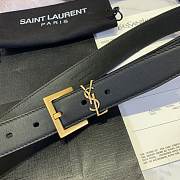 Fortok Saint Laurent Cassandre Logo Plaque Belt Gold Buckle - 1
