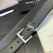 Fortok Saint Laurent Cassandre Logo Plaque Belt Silver Buckle - 1