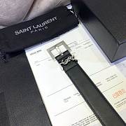 Fortok Saint Laurent Cassandre Logo Plaque Belt Silver Buckle - 4