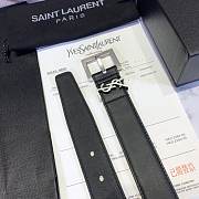 Fortok Saint Laurent Cassandre Logo Plaque Belt Silver Buckle - 3