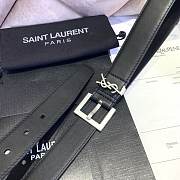 Fortok Saint Laurent Cassandre Logo Plaque Belt Silver Buckle - 2