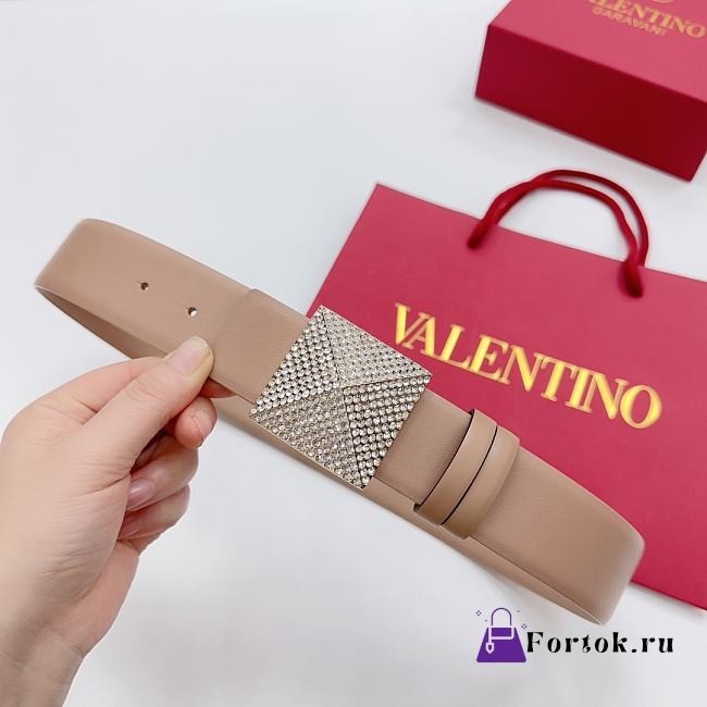 Fortok Valentino Garavani One Stud Belt Beige  - 1