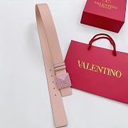 Fortok Valentino Garavani Pink One Stud Belt Beige - 4