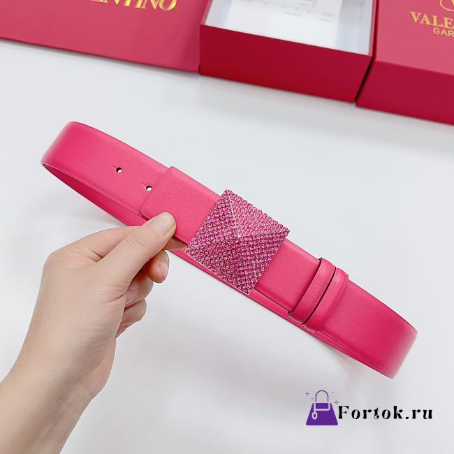 Fortok Valentino Garavani Pink One Stud Belt Pink - 1