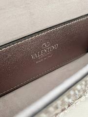 Fortok Valentino VLogo Signature Loco Shoulder Bag Silver With Crystal Diamonds 19x10.5x5cm - 6