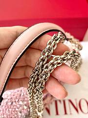 Fortok Valentino VLogo Signature Loco Shoulder Bag Pink With Crystal Diamonds 19x10.5x5cm - 6