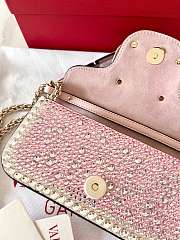 Fortok Valentino VLogo Signature Loco Shoulder Bag Pink With Crystal Diamonds 19x10.5x5cm - 5