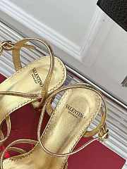 Fortok Valentino Crystal Heel High-heeled Sandals Gold - 4