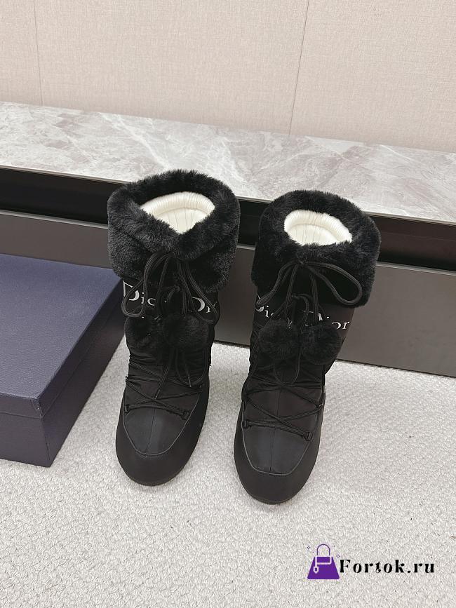 Fortok Dior Black Leather and Shearling Snow Boots - 1