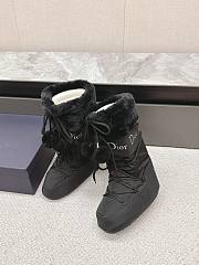 Fortok Dior Black Leather and Shearling Snow Boots - 6