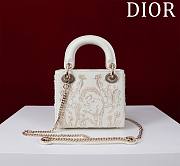 Fortok Dior Lady Diana three-grid Embroidered Unicorn Beads Bag 17x15x7cm - 1