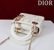 Fortok Dior Lady Diana three-grid Embroidered Unicorn Beads Bag 17x15x7cm - 5