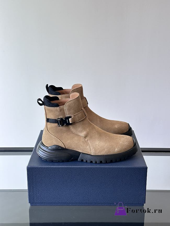Fortok Dior Buffalo Boots Beige Velvet Leather - 1