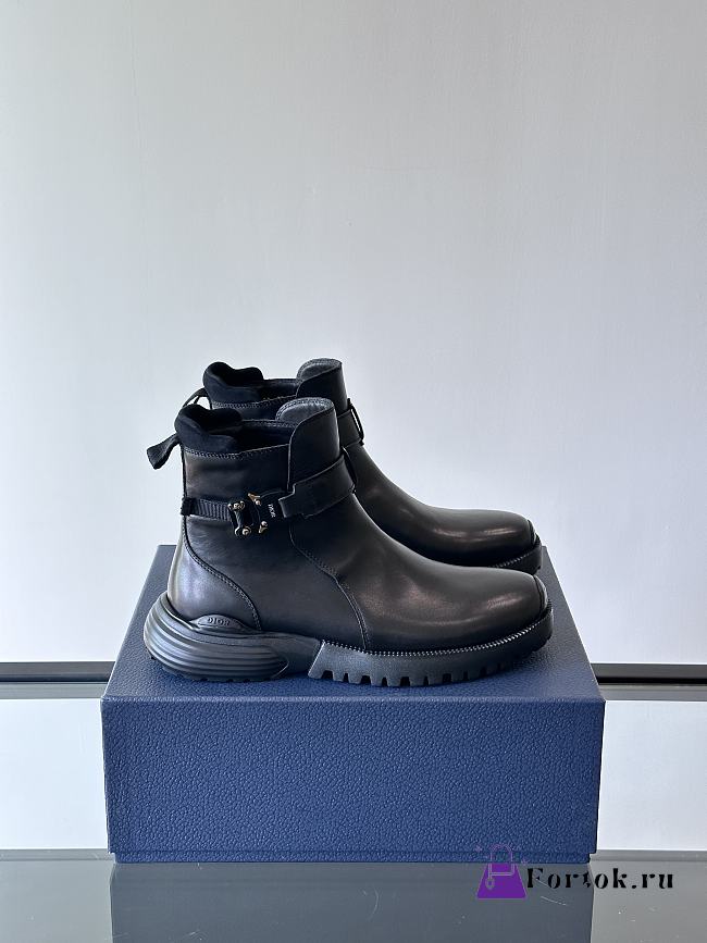 Fortok Dior Buffalo Boots Black Smooth Leather - 1