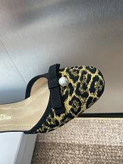 Fortok Dior Embroidery Raglan Pattern Pearl Button Flat Ballet - 5