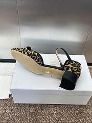 Fortok Dior Embroidery Raglan Pattern Pearl Button Flat Ballet - 2