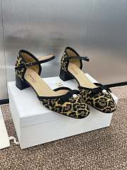 Fortok Dior Embroidery Raglan Pattern Pearl Button Flat Ballet - 1