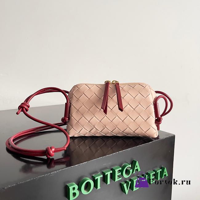 Fortok Bottega Veneta Mini Ceiling Bag Pink & Red 794258 18.5x11.5x8.5cm - 1