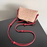 Fortok Bottega Veneta Mini Ceiling Bag Pink & Red 794258 18.5x11.5x8.5cm - 6