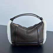 Fortok Bottega Veneta Wallace Mini Lamb Fur Top-Handle Bag 20x13x9.5cm - 1