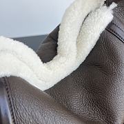 Fortok Bottega Veneta Hop Leather-Shearling Bag Brown 806093 41x20.5x7.5cm - 3