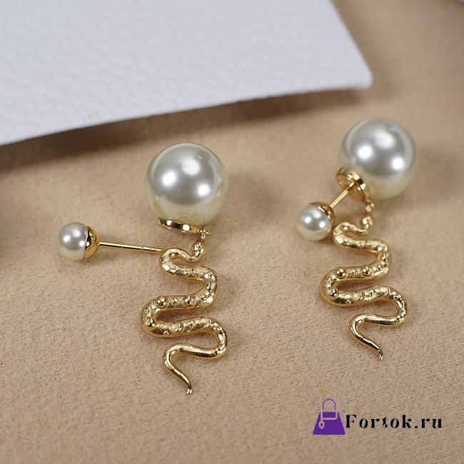 Fortok Dior Snake Year Limited Edition Pearl Earrings - 1