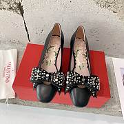 Fortok Valentino Bow High-heeled Shoes Black - 1