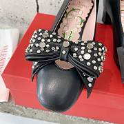 Fortok Valentino Bow High-heeled Shoes Black - 6